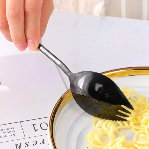 Miniatura 6 de Buyer Star Sporks - Juego de 6 tenedores de acero inoxidable 18/8 para uso diario en el hogar, 7.6 pulgadas, 1.6 onzas, cuchara para helado