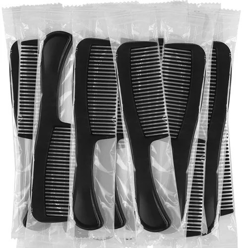 Paquete de 30 peines envueltos individualmente, diseño de dientes anchos más largos, ligeros esenciales para llevar, 30 peines a granel para hotel,