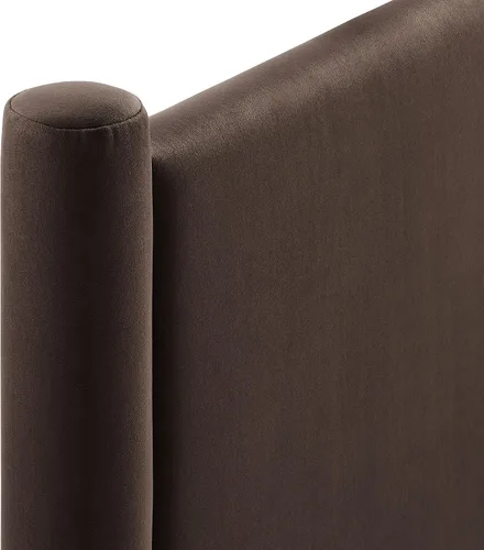 Miniatura 30 de Modway Rael Queen - Cabecera tapizada con pilares en color gris pardo - Cabecera de terciopelo resistente a las manchas para camas tamaño Queen Topo