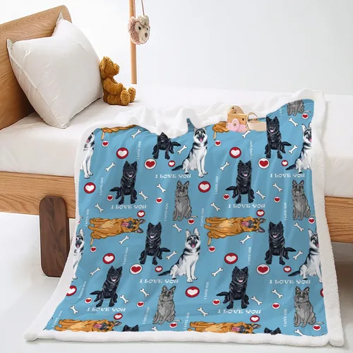 Miniatura 2 de AILONEN Manta de perro de Malinois belga para niños y adultos, variedad de dibujos animados de patrón de cachorro y manta con estampado de patas