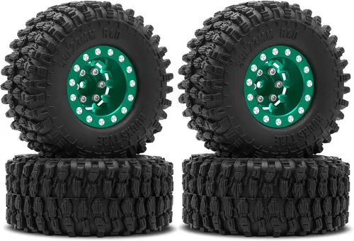 OGRC - Ruedas 1.0, llantas de plato profundo, compensación negativa de 0.276 in, con nuevos neumáticos compuestos 1.0 para Axial SCX24 Gladiator