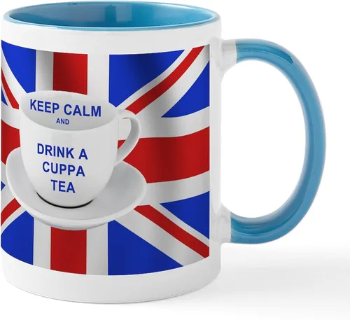 Miniatura 38 de CafePress Born American, British By Hea Taza de café de cerámica de 11 oz (11.0 fl oz)