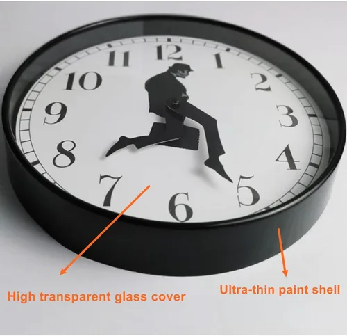 Miniatura 5 de TANKRIN Ministry of Silly Walks - Reloj de pared para dormitorio, cocina, sala de estar, regalo novedoso para decoración del hogar (negro)