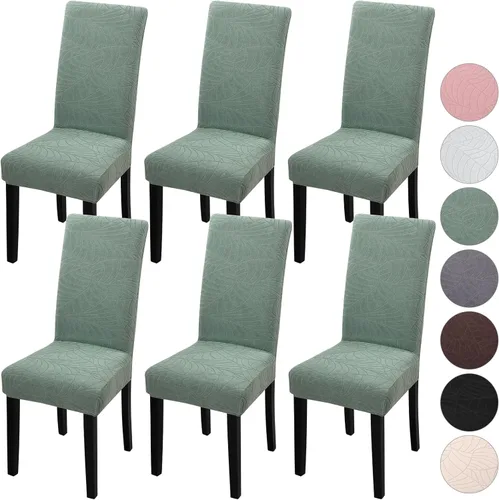 Miniatura 36 de Fundas para silla de comedor Yisun, fundas elásticas para silla de comedor, funda protectora para silla de comedor, mezcla de poliéster, Beige