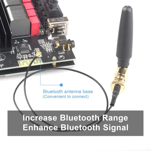 Miniatura 7 de DAJUNGUO ZK-1002T 100W+100W Bluetooth Amplificador Junta con antena IPEX-1, entrada de 9-24V CC, 2.0 estéreo, nombre Bluetooth personalizable, chip