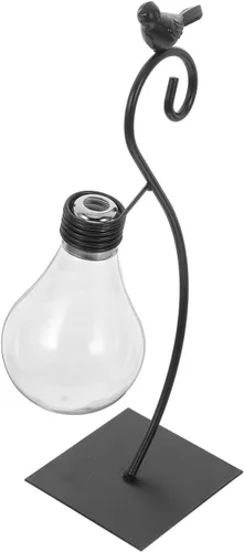 Healifty Maceta de bombilla pequeña de 9.84 x 4.72 x 3.14 pulgadas, soporte creativo hidropónico para plantas, adorno decorativo en miniatura de
