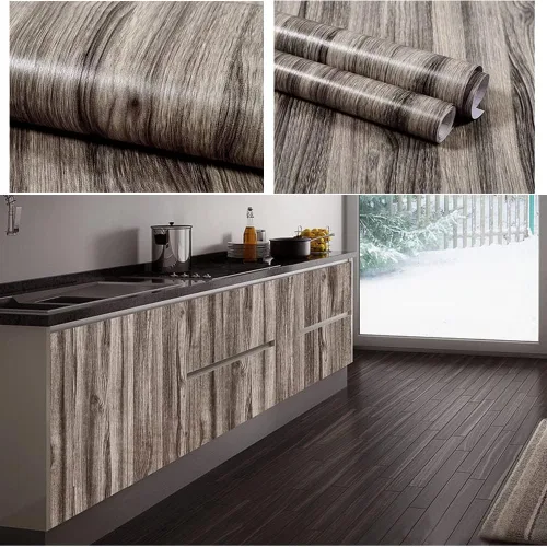 Miniatura 2 de Película de vinilo autoadhesiva con aspecto de madera, papel tapiz para muebles de cocina, estantes, armarios, mesas, escritorios, paredes, muebles
