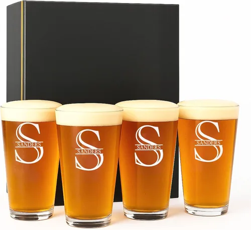 Miniatura 10 de Regalos personalizados para hombres – Vasos de cerveza grabados – Regalos de vidrio grabado personalizados para hombres y mujeres – Ideal