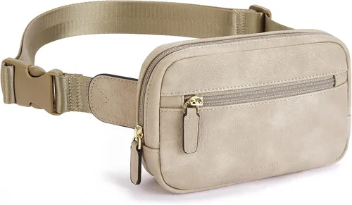 Miniatura 7 de Telena Riñonera de piel sintética para mujer, bolsa cruzada con correa ajustable, 1-Gris nube