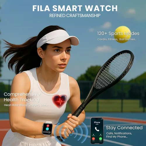 Miniatura 3 de Reloj inteligente FILA para hombres y mujeres (responder/realizar llamadas), reloj de fitness de 1.95" con monitor de frecuencia cardíaca/sueño