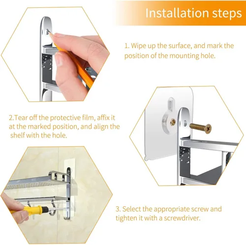 Miniatura 3 de OOTSR Juego de 12 tornillos adhesivos para montaje en pared, clavos colgantes sin rastro, sin perforación, tornillos adhesivos con destornillador
