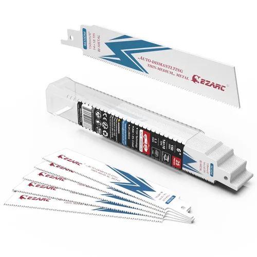 Miniatura 8 de EZARC Hoja de sierra recíproca, hojas de sierra bimetálicas de 6 pulgadas 14+18TPI para demolición de acero R610DM (paquete de 5)