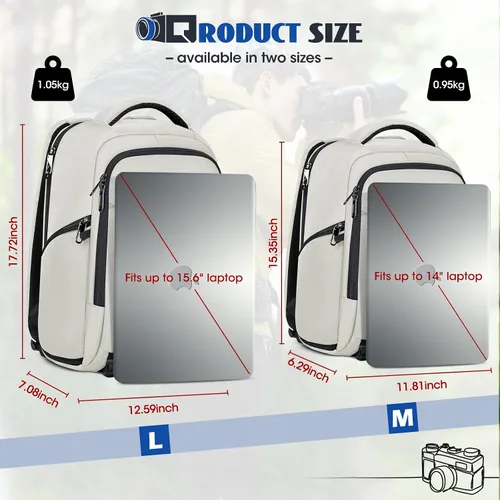 Miniatura 9 de Mochila para cámara Mochila para fotógrafos DSLR SLR Cámaras sin espejo con funda impermeable para la lluvia y compartimento para laptop, se ajusta