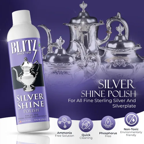 Miniatura 2 de Blitz Silver Shine Polish - Pulidor Líquido de Plata para Joyería de Plata de Ley y Plateada, Platos, Cubiertos, Accesorios y Decoración No Tóxico