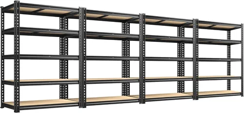Miniatura 14 de REIBII Estantes de almacenamiento de 2020 LBS, estantería de garaje de 5 niveles, estantes de garaje ajustables y resistentes, estante de utilidad