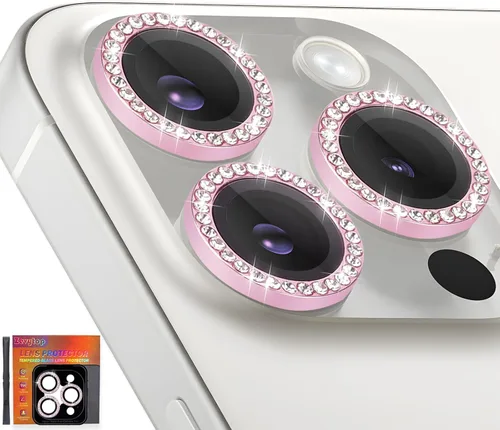 Miniatura 21 de Protector de lente de cámara para iPhone 16 Pro/iPhone 16 Pro Max, protector de lente de anillo de cámara de vidrio templado individual con bandeja