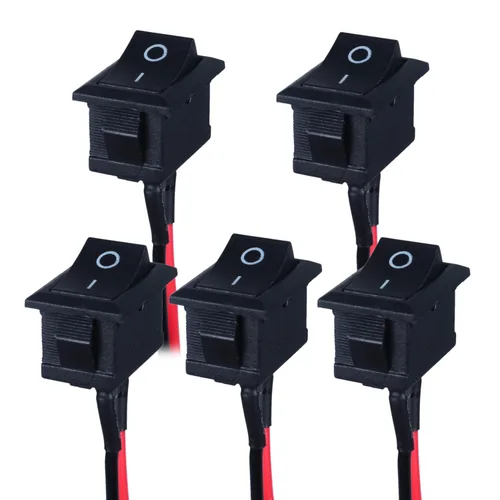Miniatura 9 de Interruptor basculante de 2 pines y 2 posiciones SPST con cierre de encendido y apagado, 6 unidades, 12 V, 110 V, 250 V, 10 A