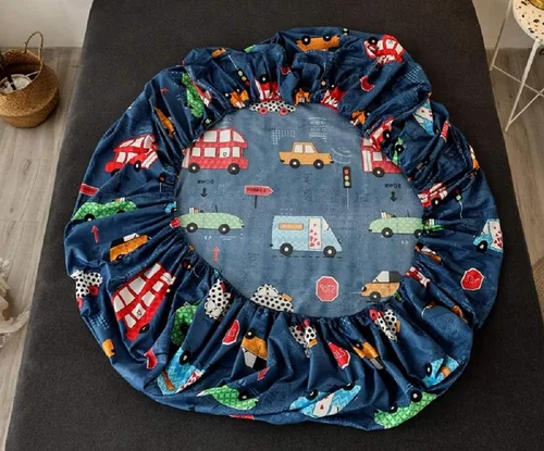 Miniatura 2 de Sábana bajera ajustable con fundas de colchón de bolsillo profundo, sábanas de tela gruesa con estampado de coches (azul marino (coches)