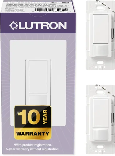 Miniatura 25 de Lutron Maestro Interruptor de luz con sensor de movimiento para interiores para baño, garaje, lavandería, cualquier bombilla, sensor de ocupación