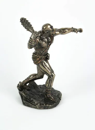 Miniatura 2 de Veronese Design 8 3/8" Cíclope que empuñaba el final del bronce de la escultura de la resina del club con púas