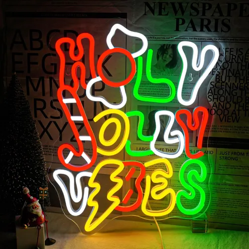 Miniatura 12 de Horseneon Letrero de neón de Navidad con texto en inglés "Welcome Foolish Mortals", mansión embrujada, decoración de pared LED para puerta, Mab