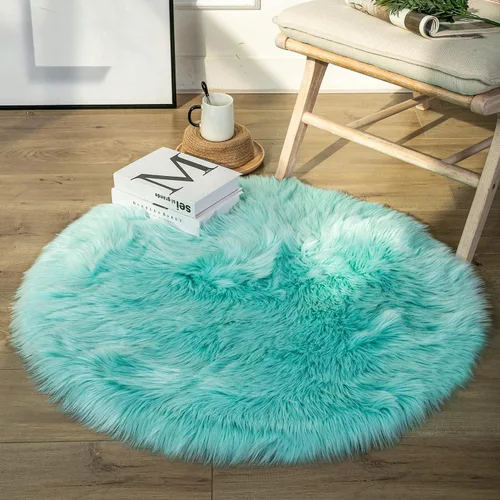 Miniatura 62 de Ashler Home Deco - Tapete de pelo sintético de oveja, mullido, suave, de 2 x 3 pies, lavable a máquina, dormitorio, habitación de los niños, sala