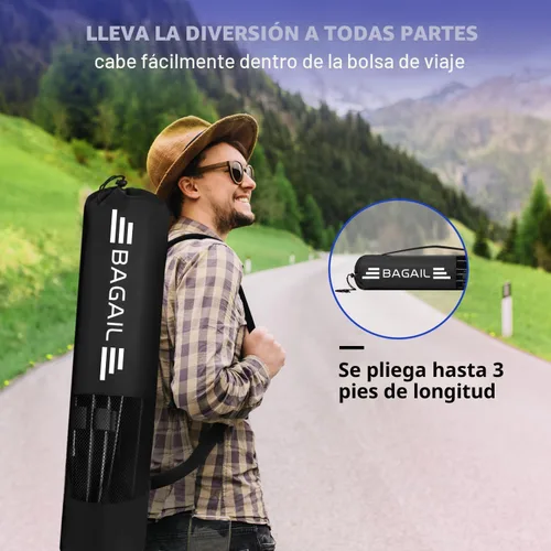 Miniatura 7 de BAGAIL Red de bádminton, red de voleibol para niños de altura ajustable, red de nailon plegable de 10 pies/14 pies/17 pies de ancho, red de tenis