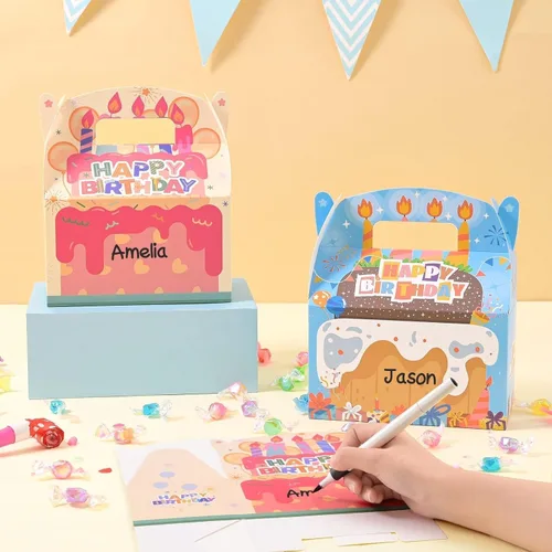 Miniatura 3 de WERNNSAI Paquete de 12 cajas de regalo de fiesta de cumpleaños, decoraciones de fiesta de feliz cumpleaños, cajas de dulces para niñas y niños