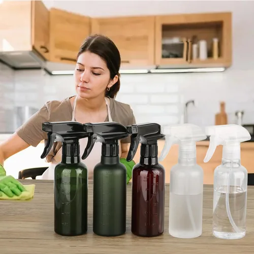 Miniatura 6 de Botellas de plástico de spray (paquete de 2 unidades de 10 onzas), boquilla ajustable de niebla fina y corriente de chorro a prueba de fugas