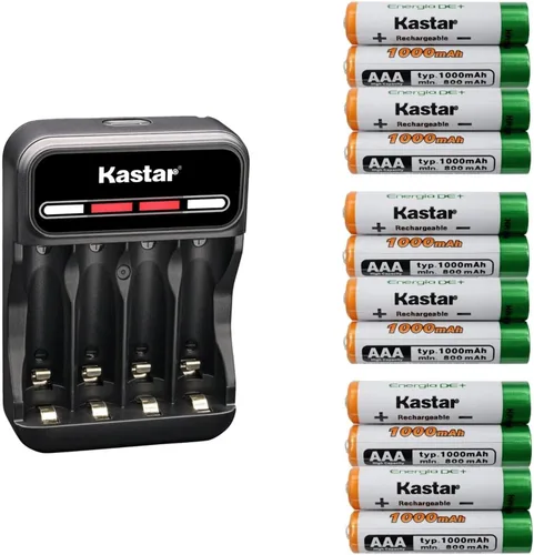 Miniatura 5 de Kastar AAAJ 1.2V 1000mAh Ni-MH Batería CMH4 Cargador USB inteligente compatible con batería de radio bidireccional Uniden GMR2838-2CK, ratones