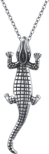DAOCHONG Collar con colgante de plata de ley S925 con diseño de animales delicados, lagarto, tiburón, cocodrilo, murciélagos, para mujeres, hombres,