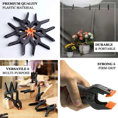 Miniatura 4 de Efavormart - 6 clips de abrazadera de muselina para telón de fondo fotográfico de nailon resistente de 3.75 x 1.75 pulgadas para fijar telón