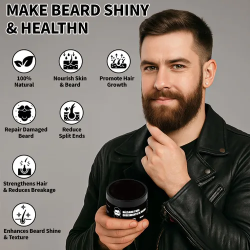 Miniatura 5 de Estimulante de Barba, Bálsamo Para Crecimiento De Barba Ultra Potente, Crema Para Barba, Beard Growth Balm, Para una Barba y Cabello Más Gruesos