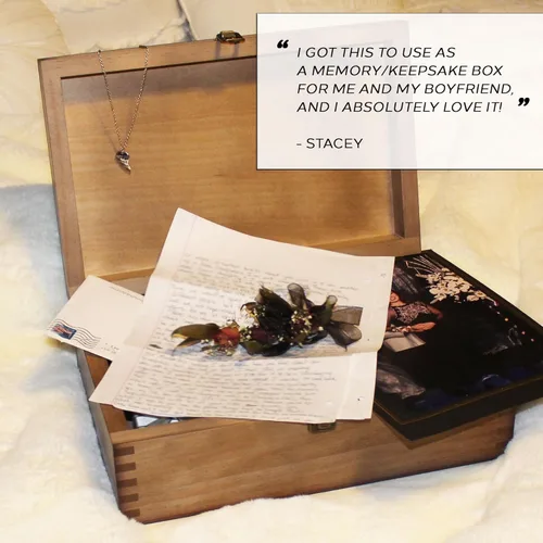 Miniatura 4 de Caja de recuerdos de madera con bandera rústica, caja de memoria grande para recuerdos, caja de almacenamiento decorativa para recuerdos, joyas