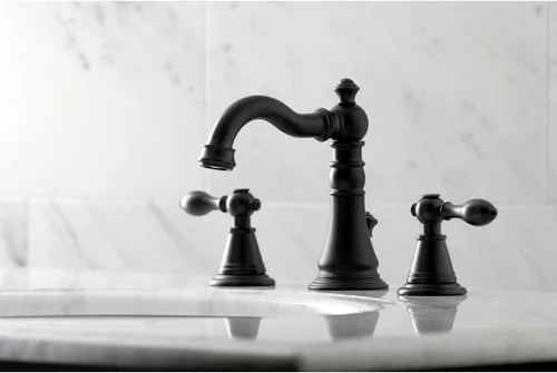 Miniatura 4 de Kingston Brass FSC1970AL - Grifo de baño clásico inglés extendido, negro mate, 8 x 5.19 x 6 pulgadas Mate negro
