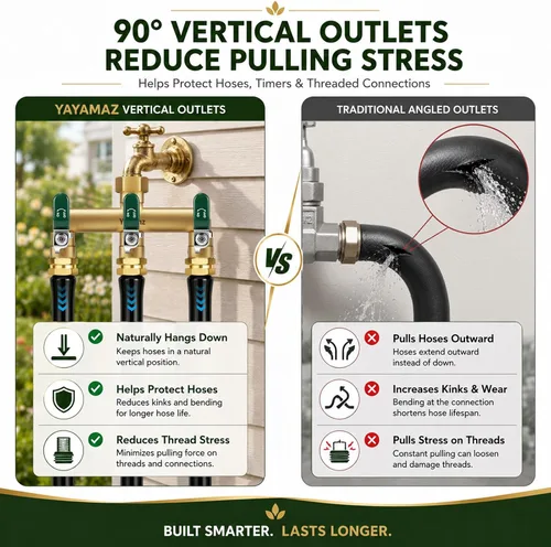Miniatura 6 de Divisor de manguera de jardín de 3 vías, divisor de espiga de latón para exteriores, 3/4 pulgadas GHT 0.47" Full Flow Ball Valve, Shut-off Valves