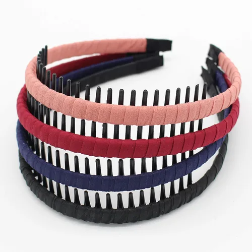 JOBAND Diadema de Aro con Púas Multicolor, Diadema con Peine, Accesorios para el Cabello Suave y Cómodo, Antideslizante para Mujeres/Niñas (4