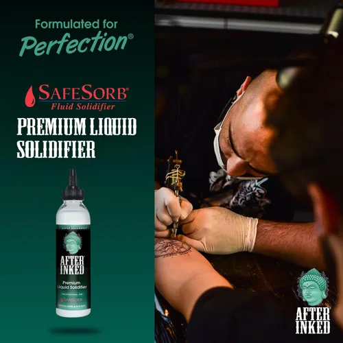 Miniatura 5 de After Inked Solidificador líquido - Polvo de polímero rápido y súper absorbente para tinta de tatuaje y eliminación de residuos de pintura