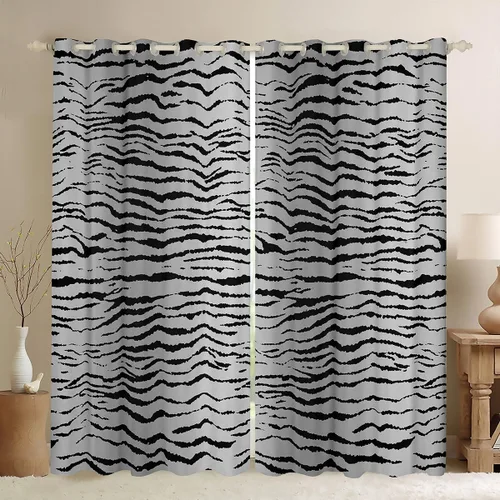 Miniatura 28 de Feelyou Cortinas opacas con estampado de leopardo de 30% a 50%, cortinas de oscurecimiento con estampado de guepardo para dormitorio, para niños