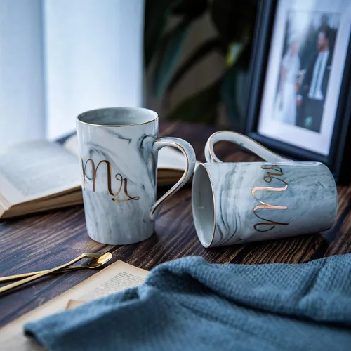 Miniatura 3 de Jumway Tazas de café Mr and Mrs – Regalos de boda – Juego de tazas Mr and Mrs – para novia y novio – Regalos para despedida de soltera, compromiso
