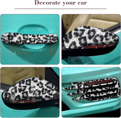 Miniatura 6 de 12000 calcomanías de diamantes de imitación con estampado de leopardo de 0.079 pulgadas (0.079 in), calcomanías autoadhesivas para automóvil