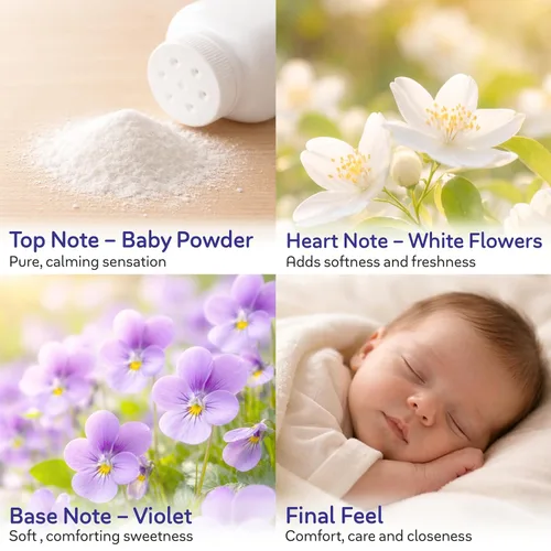 Miniatura 3 de Zermat Boby - Perfume unisex de colonia para bebé, fórmula hipoalergénica y suave, de larga duración, en polvo, limpio, floral con flores blancas