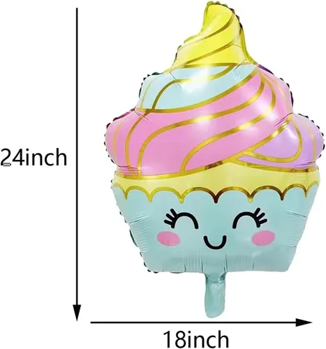 Miniatura 3 de 6 globos grandes de Mylar de helado para verano, decoración de fiesta de cumpleaños de Hawaii Luau