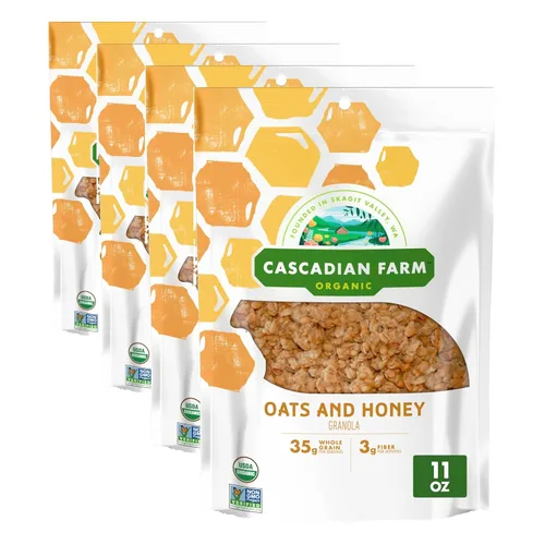 Miniatura 18 de Cascadian Farm Granola orgánica, cereal de almendras de chocolate oscuro, bolsa resellable, 11 onzas