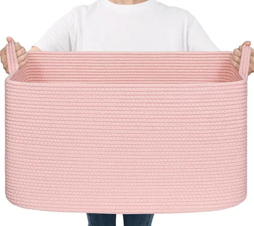 Miniatura 37 de Goodpick Cesta Grande de Almacenamiento de Juguetes, Cestas de Cuerda de Algodón Gris Contenedor de Almacenamiento de Juguetes para Bebé, Niños
