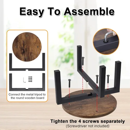 Miniatura 5 de Vigordream Soporte para plantas de interior, soporte para plantas de metal resistente y resistente, taburete de madera para plantas, soporte