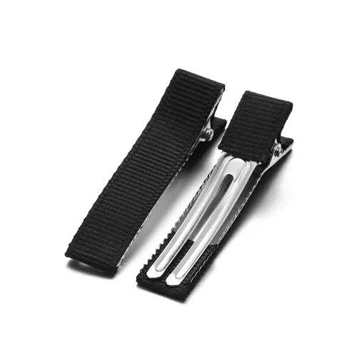 10 unids/lote plana de una sola punta de metal cocodrilo dientes clip de pelo pasadores color caramelo horquillas para bricolaje joyería base Negro