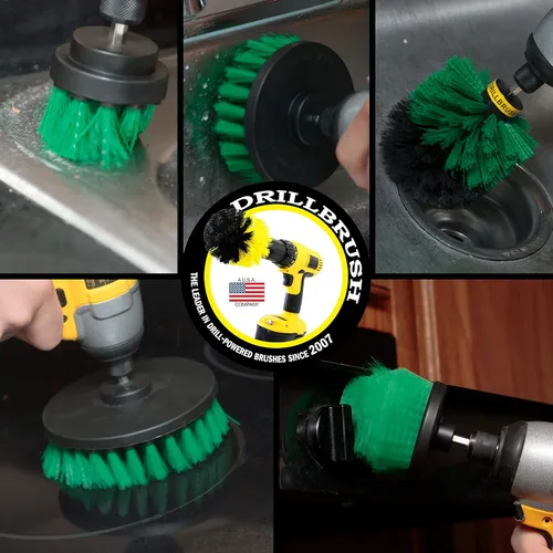 Miniatura 2 de Juego de limpieza eléctrica para el hogar, limpiador eléctrico de hierro fundido, suministros de limpieza de cocina, herramientas de cepillo de Verde