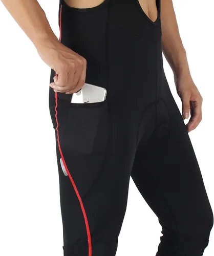 Miniatura 2 de Santic Mallas con pechera de ciclismo para hombre, pantalones largos acolchados con bolsillo