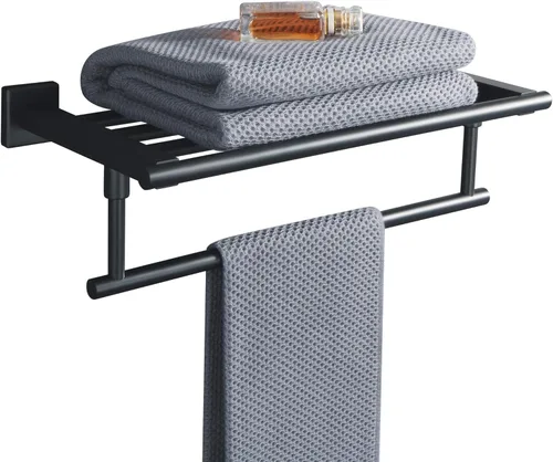 Alise - Toallero de 16 pulgadas para baño, toallero de pared con barras de torre, estante de baño de acero inoxidable SUS 304, soporte de toalla de